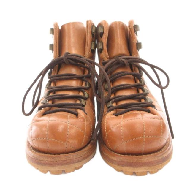【中古】ブッテロ BUTTERO TOFANE DONNA トレッキングシューズ ショートブーツ レザー キルティング 37 茶_3
