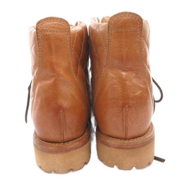 【中古】ブッテロ BUTTERO TOFANE DONNA トレッキングシューズ ショートブーツ レザー キルティング 37 茶_4