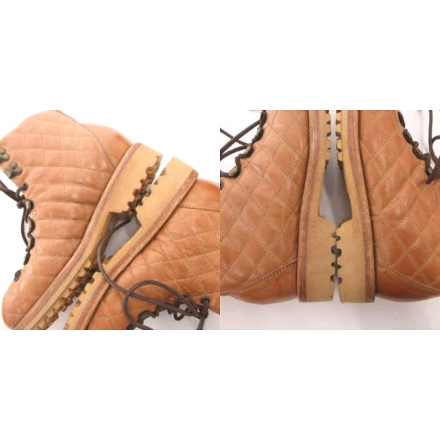 【中古】ブッテロ BUTTERO TOFANE DONNA トレッキングシューズ ショートブーツ レザー キルティング 37 茶_7
