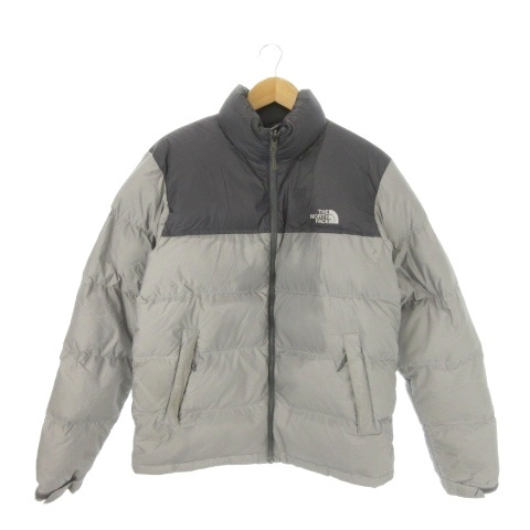 【中古】ザノースフェイス THE NORTH FACE ダウンジャケット アウトドア 配色 切替 ロゴ S グレー /CK4 ■GY99