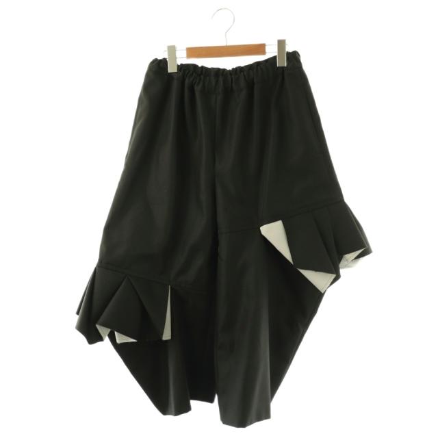 【中古】コムデギャルソン COMME des GARCONS スカートドッキングパンツ ワイド 変形 GL-P015 XS ブラック グレー