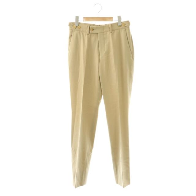 【中古】グッチ GUCCI パンツ ストレート センタープレス カシミヤ混 ボタンフライ 44 ベージュ /CX ■GY35 メンズ