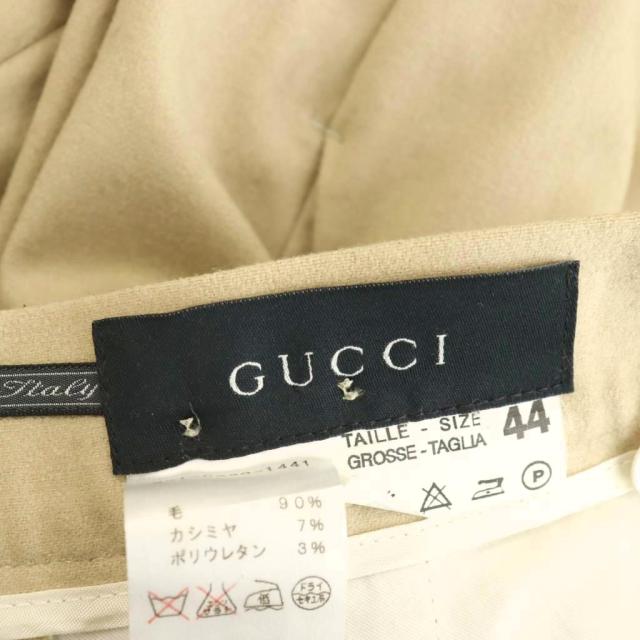 【中古】グッチ GUCCI パンツ ストレート センタープレス カシミヤ混 ボタンフライ 44 ベージュ /CX ■GY35 メンズ_4