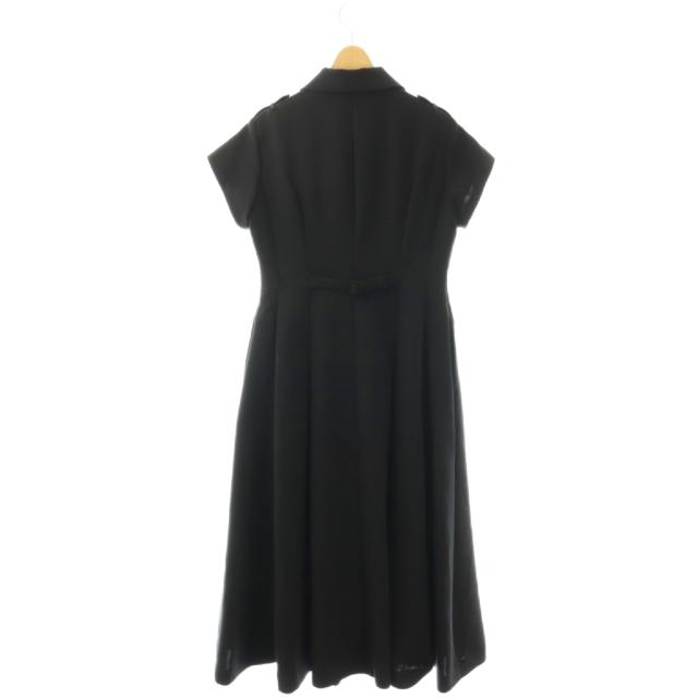 【中古】メゾンハーリップトゥ MAISON Her lip to 25SS Pearl Button Dress ワンピース ロング 半袖 M ブラック /HK_1