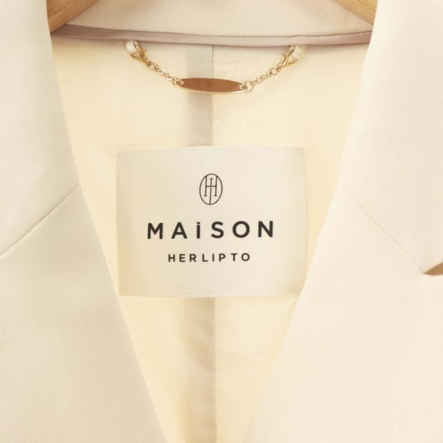 【中古】メゾンハーリップトゥ MAISON Her lip to 25SS Pearl Button Dress ワンピース ロング 半袖 S オフベージュ_4