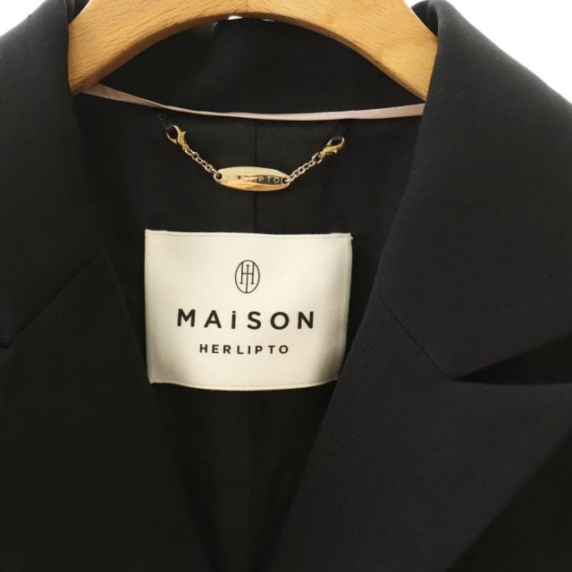 【中古】メゾンハーリップトゥ MAISON Her lip to 25SS Pearl Button Dress ワンピース ロング 半袖 M ブラック /HK_4
