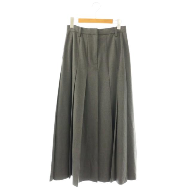 【中古】クラネ CLANE WIDE PLEATS LONG SKIRT プリーツスカート ロング グレー /HK ■GY20 レディース