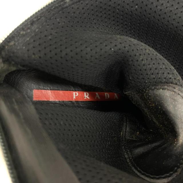 【中古】プラダスポーツ PRADA SPORT ロングブーツ ラウンドトゥ ベルクロ レザー ロゴ 黒 ブラック ■GY35 /MQ_5