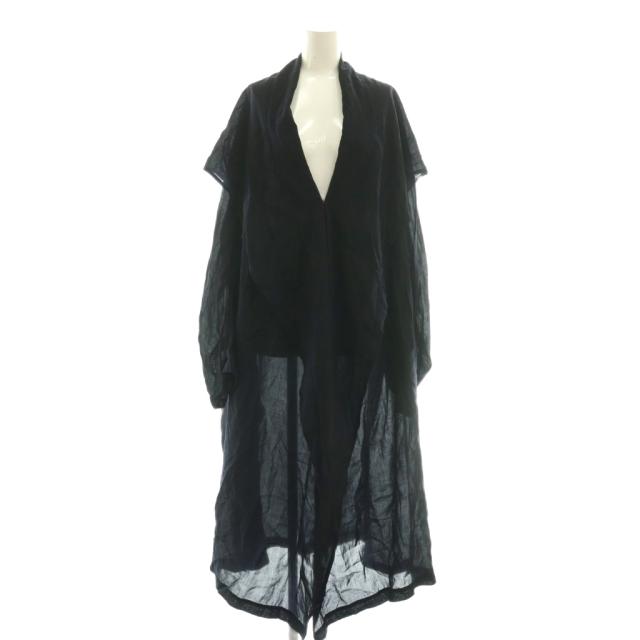 【中古】ワイズ Y's ヨウジヤマモト 24SS セルロース バックタイコート 長袖 薄手 シアー ロング 1 ネイビー /HK