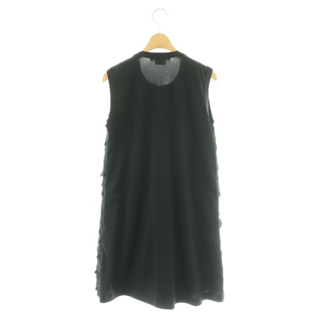 【中古】コムデギャルソン COMME des GARCONS 23SS ワンピース ノースリーブ フリル スカラップ ひざ丈 M ブラック 黒_1