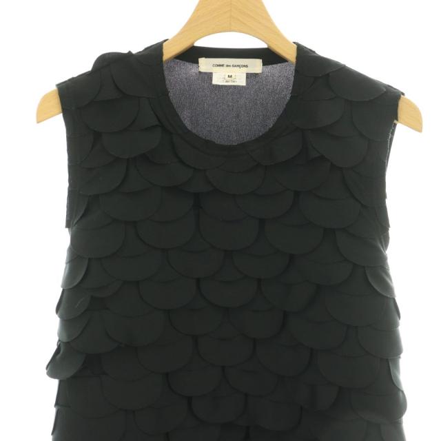 【中古】コムデギャルソン COMME des GARCONS 23SS ワンピース ノースリーブ フリル スカラップ ひざ丈 M ブラック 黒_2