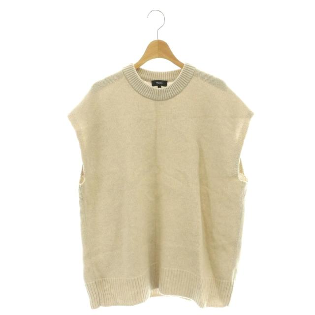 【中古】セオリー Theory 23AW ニット ベスト ウール カシミヤ混 S アイボリー /HK ■GY35 レディース