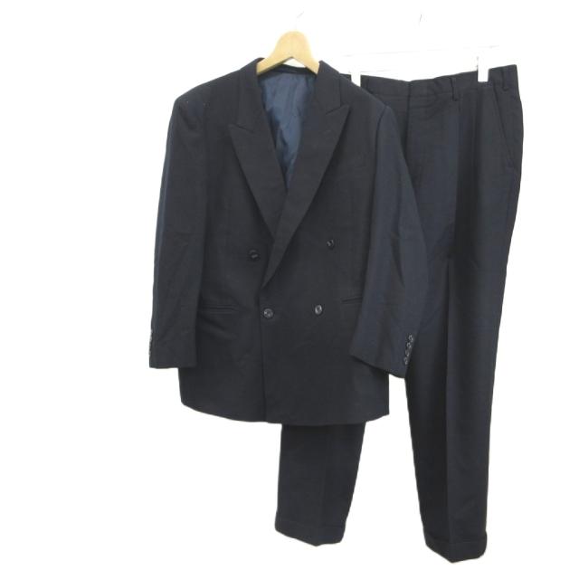 【中古】ダンヒル dunhill スーツ フォーマル 紺 ネイビー ダブルブレスト ピークドラペル 長袖 /KV ■GY99 メンズ