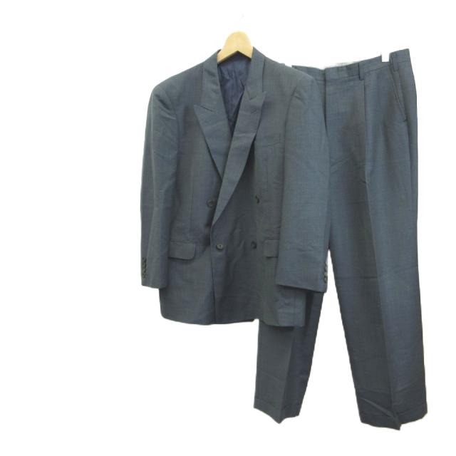 【中古】ダンヒル dunhill スーツ フォーマル ブルーグレー ダブルブレスト ピークドラペル 長袖 /KV ■GY99 メンズ