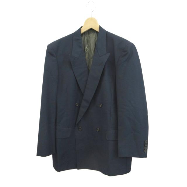 【中古】ダンヒル dunhill スーツ フォーマル 紺 ネイビー ダブルブレスト 長袖 ボタン付き袖口 /KV ■GY99 メンズ_1