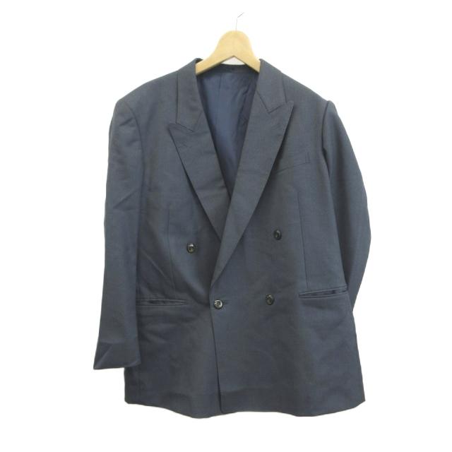 【中古】ダンヒル dunhill スーツ フォーマル 濃紺 ダークネイビー ダブルブレスト 長袖 ダブル裾 /KV ■GY99_1