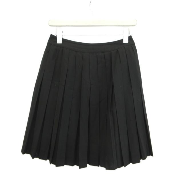 【中古】クリスチャンディオール Christian Dior プリーツスカート ミニ丈 9 黒 ブラック 無地 プリーツ /KV ■GY99