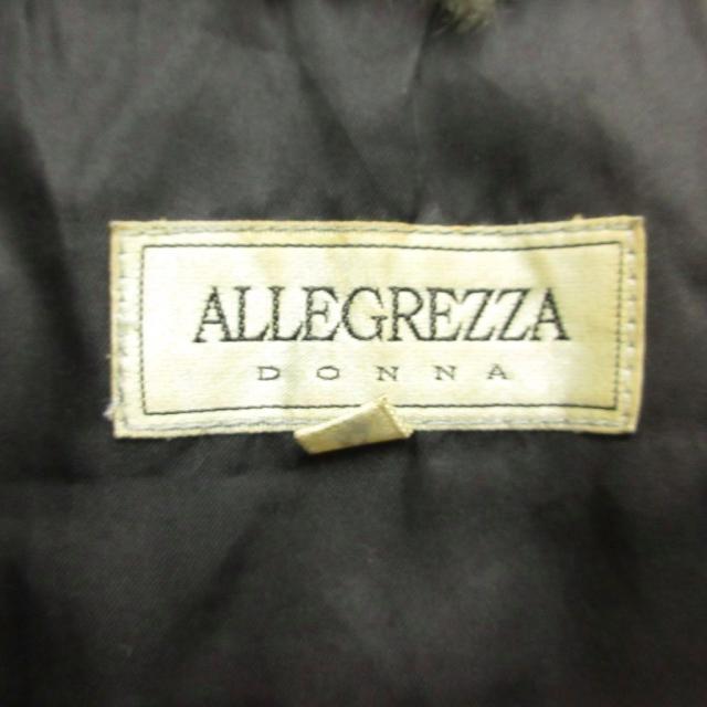 【中古】アレグレッツァドンナ ALLEGREZZA DONNA 中綿 ロング コート リスファー アウター 絹 シルク L 黒 毛皮_4