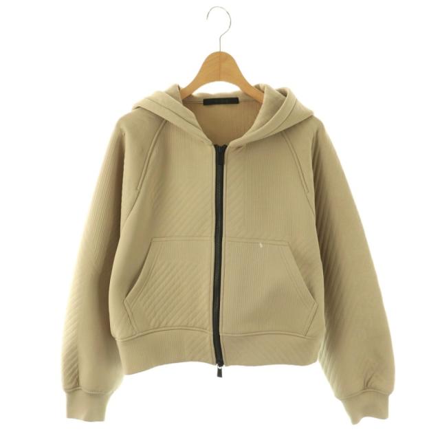 【中古】タトラス 22AW JABBAH パーカー スウェット ジップアップ 幾何学柄 01 ベージュ ブラック /DO ■GY06