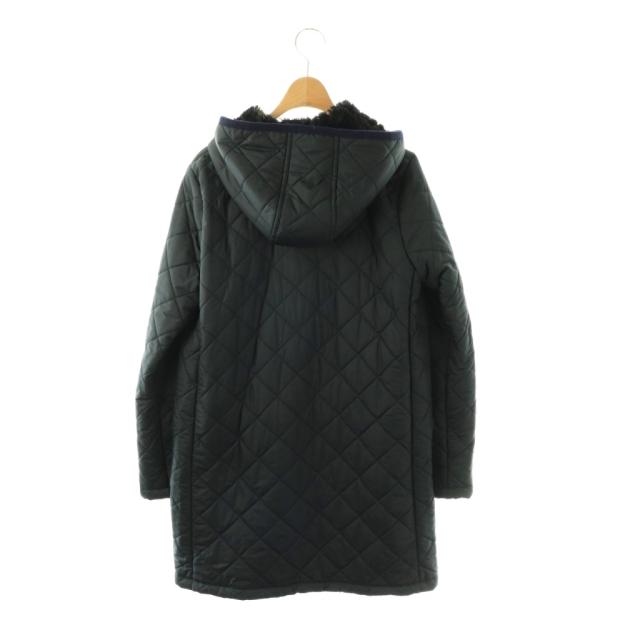 【中古】マッキントッシュ MACKINTOSH キルティング コート ロング 中綿 裏ボア フード 38 ネイビー /HK ■GY06_1