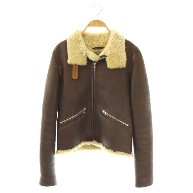 【中古】ユナイテッドアローズ UNITED ARROWS COLLECTION TUBE B-3 ムートンレザージャケット 革ジャン ブルゾン