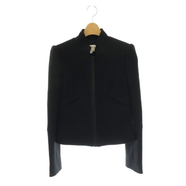 【中古】アルマーニ コレツィオーニ ARMANI COLLEZIONI ジャケット スタンドカラー スナップボタン 38 ブラック /HK
