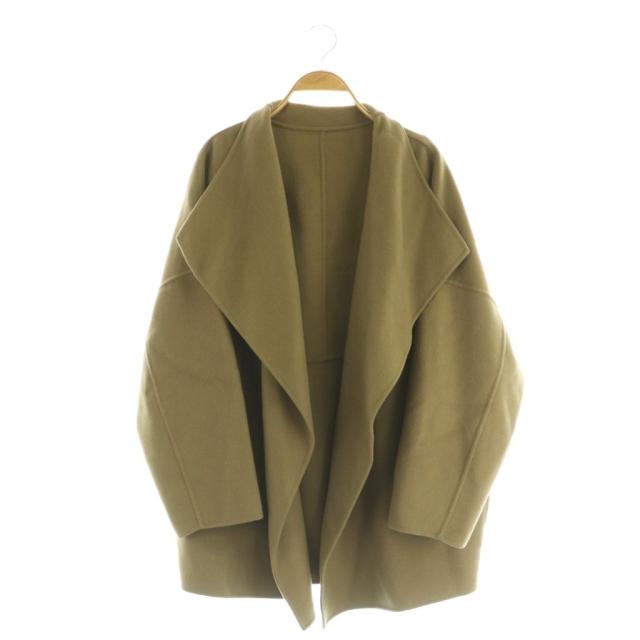 【中古】プラージュ Plage ハミルトン ハーフコート ウール ワイド カーキ /MY ■OS ■GY06 レディース