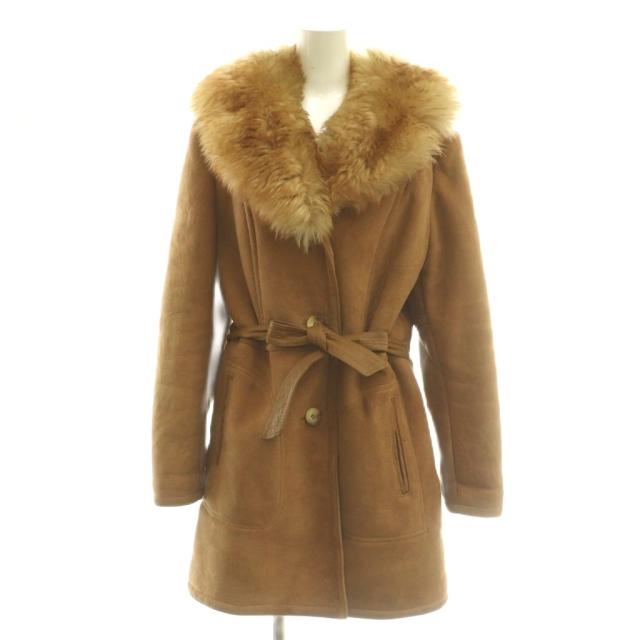 【中古】シルビア マーク Sylvia Mark ムートンコート アウター ベルト付き /CX ■GY99 レディース