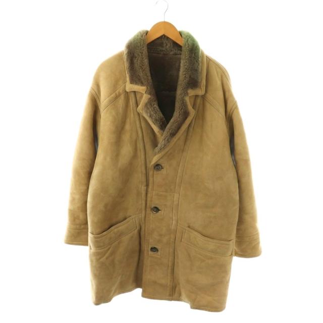 【中古】シモン Simon コート ムートン 52 ベージュ /HK ■GY99 レディース