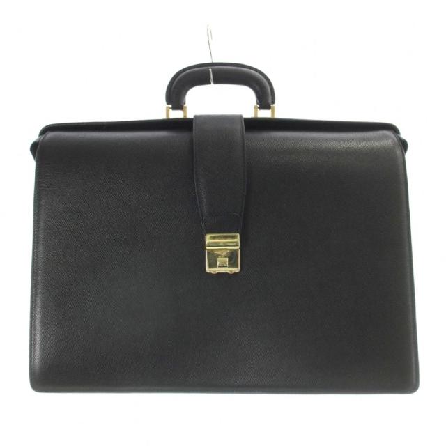 【中古】ランセル LANCEL ビジネスバッグ ブリーフケース 書類カバン ハンド レザー ワンカラー 黒 ブラック /BB