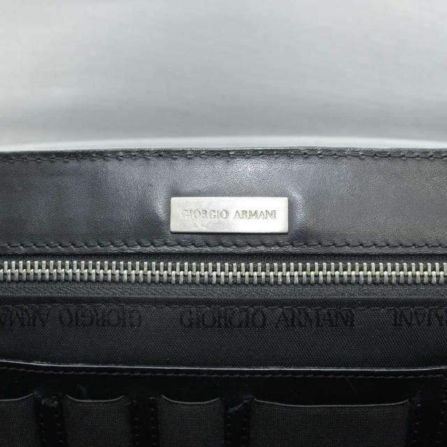 【中古】ジョルジオアルマーニ GIORGIO ARMANI ビジネスバッグ ブリーフケース ハンド レザー 黒 ブラック /BB_3
