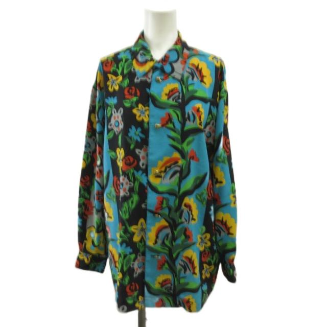 【中古】アルベロベロ ALBEROBELLO olleborebla シャツ ブラウス マルチカラー 花柄 長袖 レギュラーカラー