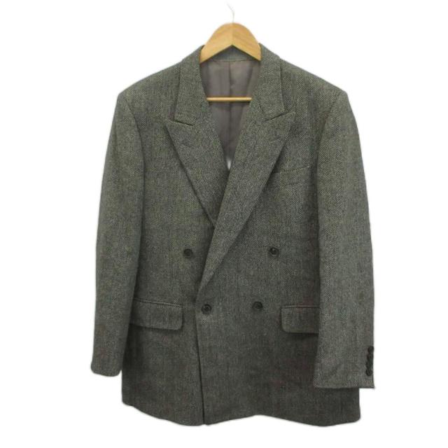 【中古】バーバリーズ Burberrys テーラードジャケット 上着 AB6 グレー ヘリンボーン柄 ダブルブレスト 長袖 /YU
