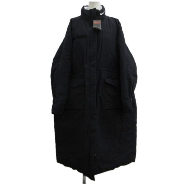 【中古】未使用品 ナイキ NIKE タグ付き WMNS NSW TFRPL REVIVAL FZ L/S PARKA 中綿コート L 黒 ブラック ロング丈