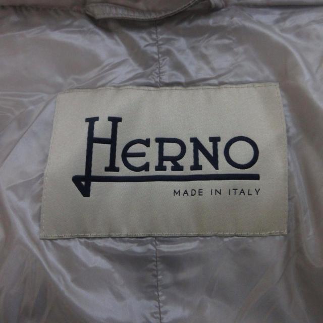 【中古】ヘルノ HERNO ダウンジャケット アウター ウール アルパカ 44 ベージュ 長袖 スタンドカラー_4