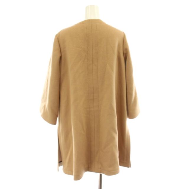 【中古】MIKAKO NAKAMURA ミカコ ナカムラ ノーカラーコート カシミヤ 42 ベージュ /MW ■GY50 レディース_2