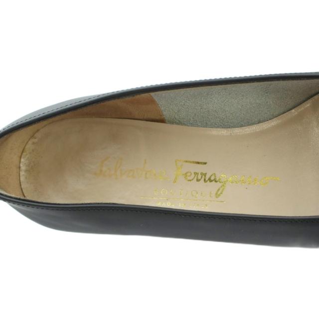 【中古】サルヴァトーレフェラガモ Salvatore Ferragamo パンプス ヴァラ金具 スクエアトゥ ロゴ レザー 4.5 21.5cm_6