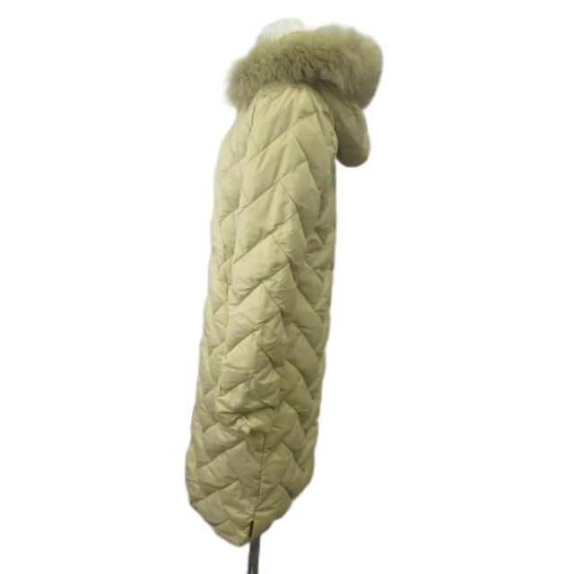 【中古】MONCLER ダウンジャケット コート アウター ナイロン キルティング ファー ロング 00 XXS ベージュ_1