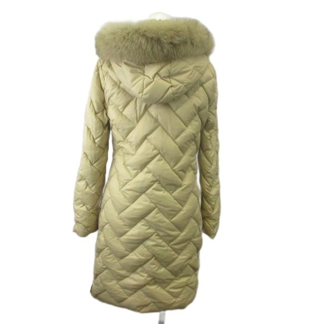 【中古】MONCLER ダウンジャケット コート アウター ナイロン キルティング ファー ロング 00 XXS ベージュ_2