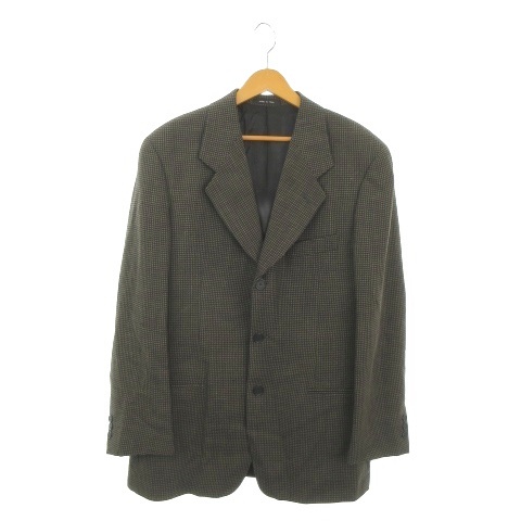 【中古】エンポリオアルマーニ EMPORIO ARMANI テーラードジャケット 上着 52 黒 ブラック チェック柄 長袖