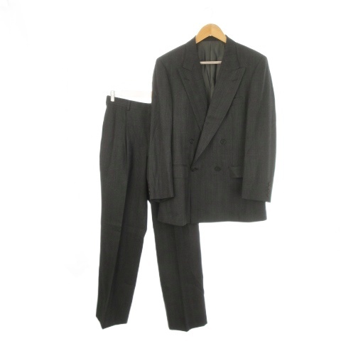 【中古】アクアスキュータム AQUASCUTUM セットアップ スーツ フォーマル A-6 グレー ダブルブレスト