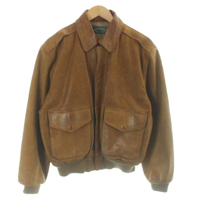 【中古】ラルフローレン ポロカントリー 80s  A-2 なめし革 飛翔上衣 革ジャン 牛皮 茶 赤銅色 /MW メンズ