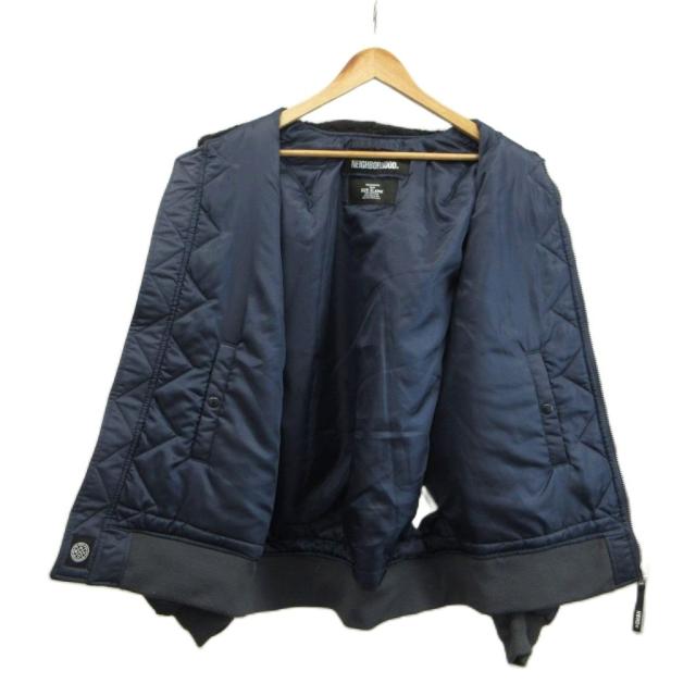 【中古】NEIGHBORHOOD B-15D N-JKT 飛翔上衣 上衣 アウター ナイロン 中綿 ボア XL 紺 192SZNH-JKM03