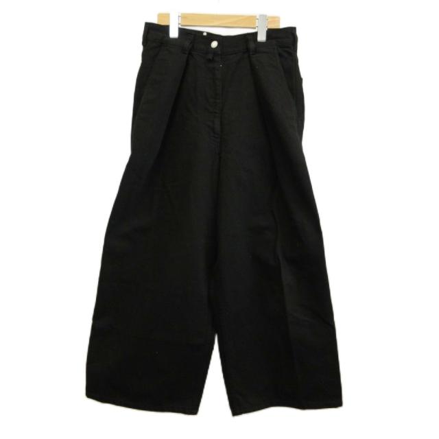 【中古】DRIES VAN NOTEN ジーンズズボン下 デニム 広広とした 乳母車 ツータック ジップフライ 34 XS 黒
