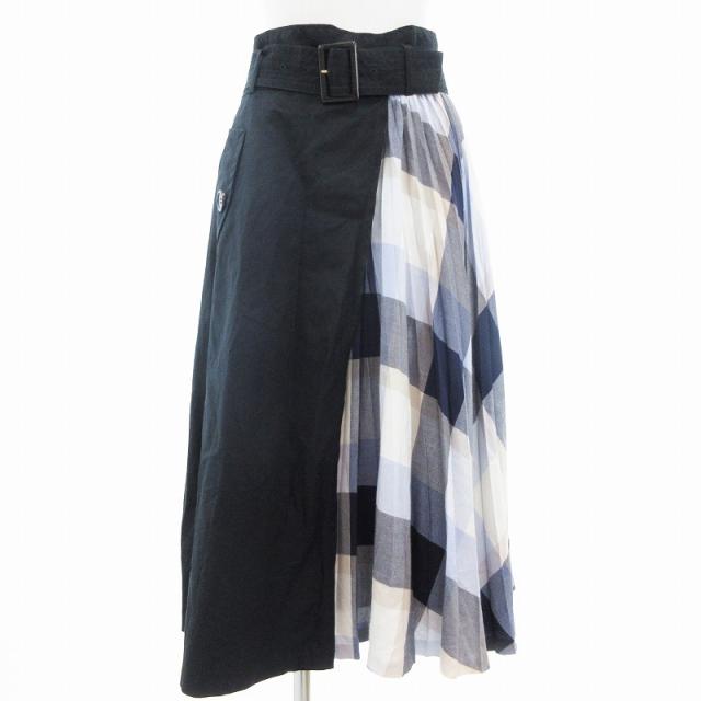 美品】BLUE LABEL チェック柄 ロングスカート 38 バーバリーチェック柄