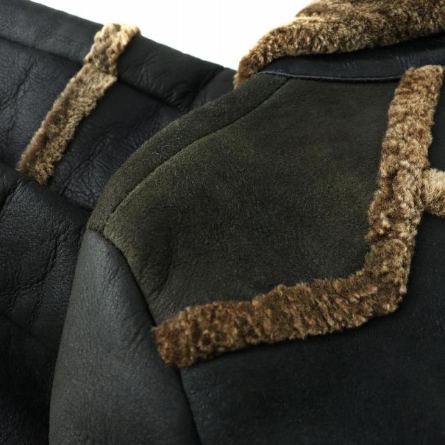 【中古】オベリスク Obelisk ムートン レザー コート ロング 長袖 羊革 M 黒 ブラック 2102 /MQ メンズ 中古】オベリスク Obelisk ムートン レザー コート ロング 長袖 羊革 M