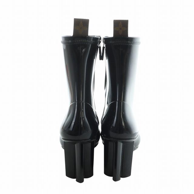 【中古】ルイヴィトン シルエット アンクル ライン ショートブーツ 1A66W8 サイドジップ フラワーヒール エナメル 中古】ルイヴィトン シルエット アンクル ライン ショートブーツ