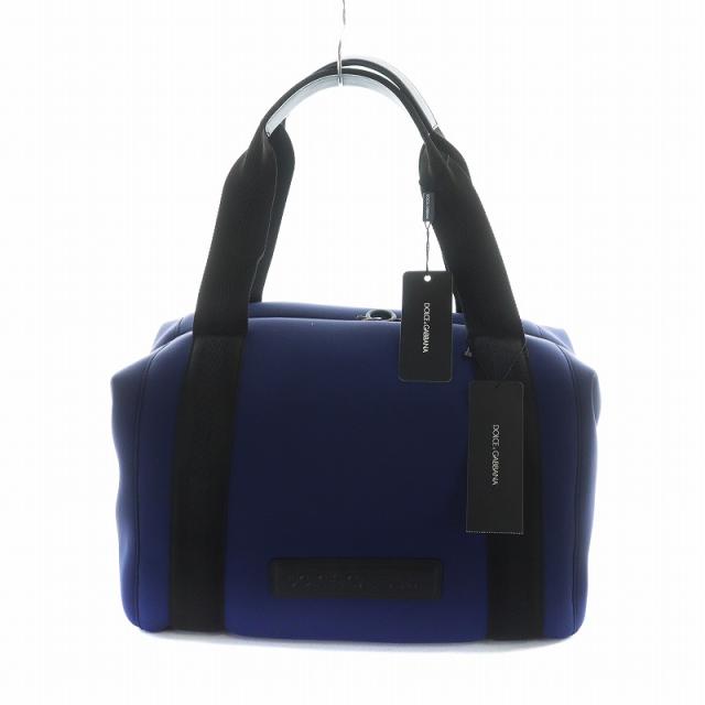 【中古】未使用品 DOLCE&GABBANA ボストンバッグ ショルダー 2WAY ロゴ ポーチ付き ネオプレン 紺 ネイビー BM1727