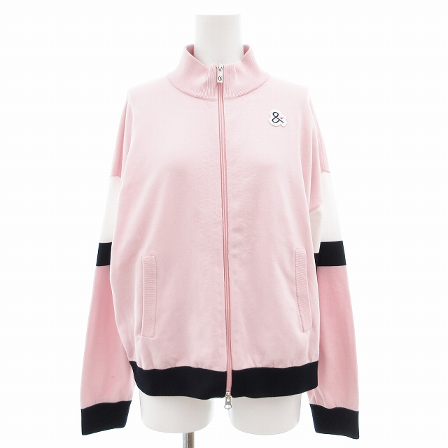 【中古】アンパスィ and per se ジャケット ジップアップ ロゴ ピンク /AE レディース