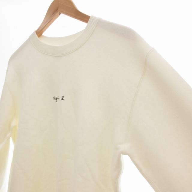 【中古】アニエスベーオム Agnes b. homme 23SS トレーナー スウェット 長袖 ロゴプリント 裏毛 1 白 /UO メンズ
